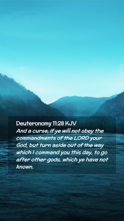 Picture 02 - Deuteronomy 11:28 KJV Mobile Phone Wallpaper - And a curse, if ye will not obey the commandments - Mobile Bible Verse Wallpaper