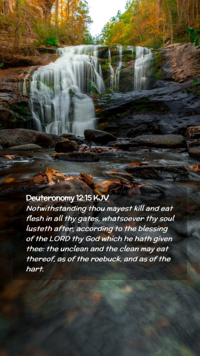 Picture 02 - Deuteronomy 12:15 KJV Mobile Phone Wallpaper - Notwithstanding thou mayest kill and eat flesh in - Mobile Bible Verse Wallpaper
