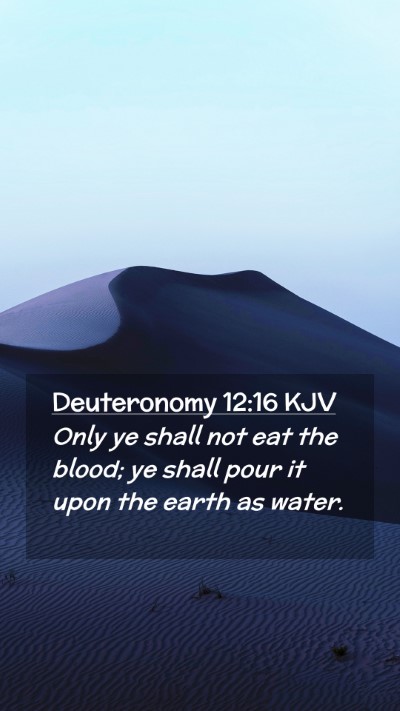 Picture 02 - Deuteronomy 12:16 KJV Mobile Phone Wallpaper - Only ye shall not eat the blood; ye shall pour it - Mobile Bible Verse Wallpaper