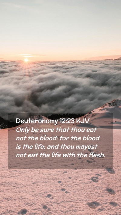 Picture 02 - Deuteronomy 12:23 KJV Mobile Phone Wallpaper - Only be sure that thou eat not the blood: for the - Mobile Bible Verse Wallpaper