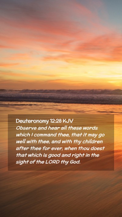 Picture 02 - Deuteronomy 12:28 KJV Mobile Phone Wallpaper - Observe and hear all these words which I command - Mobile Bible Verse Wallpaper