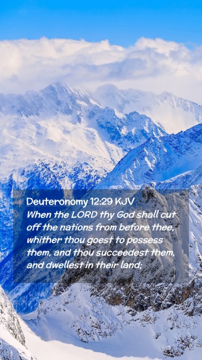 Picture 02 - Deuteronomy 12:29 KJV Mobile Phone Wallpaper - When the LORD thy God shall cut off the nations - Mobile Bible Verse Wallpaper