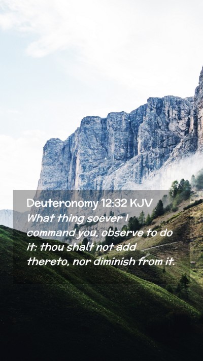 Picture 02 - Deuteronomy 12:32 KJV Mobile Phone Wallpaper - What thing soever I command you, observe to do - Mobile Bible Verse Wallpaper