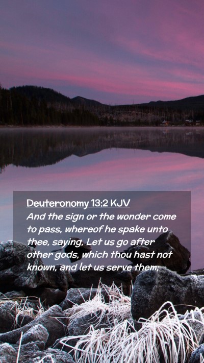 Picture 02 - Deuteronomy 13:2 KJV Mobile Phone Wallpaper - And the sign or the wonder come to pass, whereof - Mobile Bible Verse Wallpaper