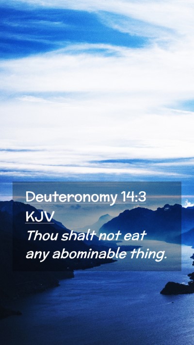 Picture 02 - Deuteronomy 14:3 KJV Mobile Phone Wallpaper - Thou shalt not eat any abominable - Mobile Bible Verse Wallpaper