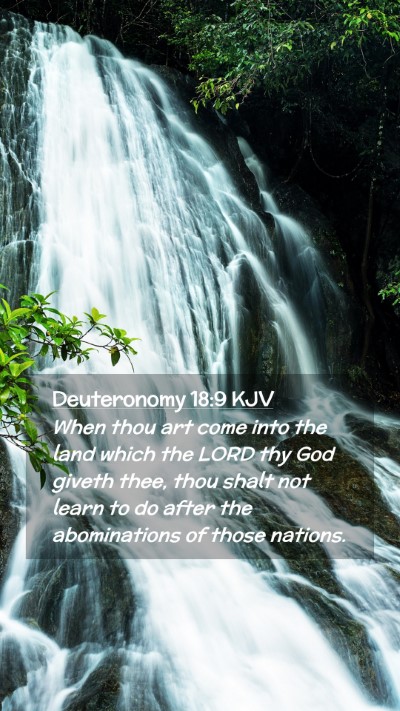 Picture 02 - Deuteronomy 18:9 KJV Mobile Phone Wallpaper - When thou art come into the land which the LORD - Mobile Bible Verse Wallpaper