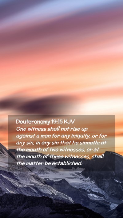 Picture 02 - Deuteronomy 19:15 KJV Mobile Phone Wallpaper - One witness shall not rise up against a man for - Mobile Bible Verse Wallpaper