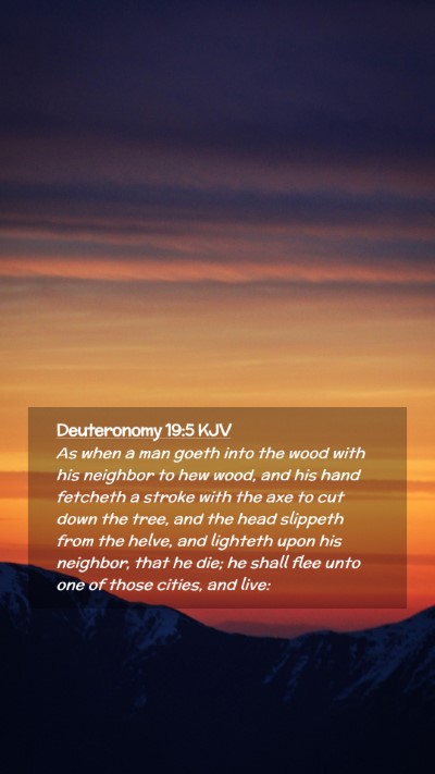 Picture 02 - Deuteronomy 19:5 KJV Mobile Phone Wallpaper - As when a man goeth into the wood with his - Mobile Bible Verse Wallpaper