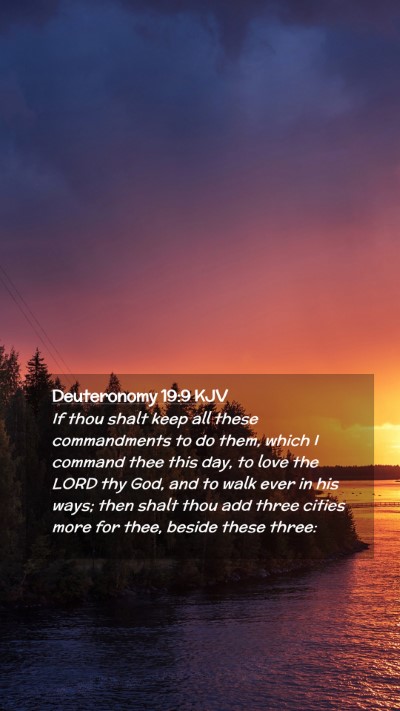 Picture 02 - Deuteronomy 19:9 KJV Mobile Phone Wallpaper - If thou shalt keep all these commandments to do - Mobile Bible Verse Wallpaper