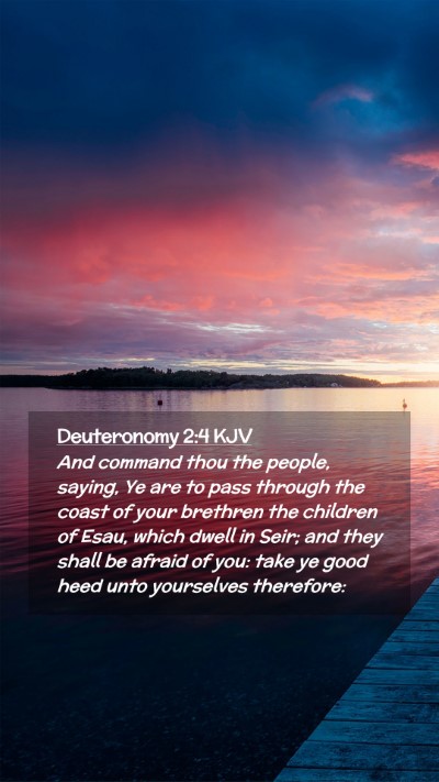 Picture 02 - Deuteronomy 2:4 KJV Mobile Phone Wallpaper - And command thou the people, saying, Ye are to - Mobile Bible Verse Wallpaper