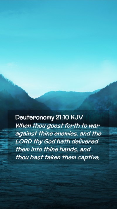 Picture 02 - Deuteronomy 21:10 KJV Mobile Phone Wallpaper - When thou goest forth to war against thine - Mobile Bible Verse Wallpaper