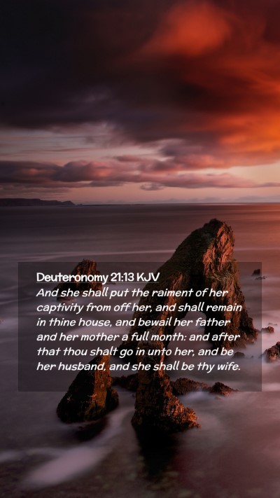 Picture 02 - Deuteronomy 21:13 KJV Mobile Phone Wallpaper - And she shall put the raiment of her captivity - Mobile Bible Verse Wallpaper