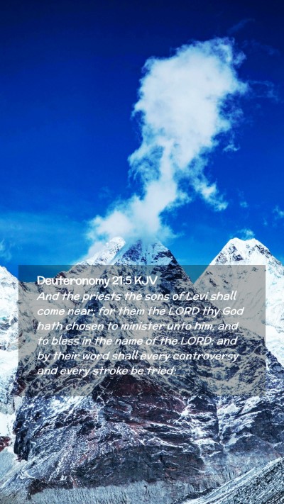Picture 02 - Deuteronomy 21:5 KJV Mobile Phone Wallpaper - And the priests the sons of Levi shall come near; - Mobile Bible Verse Wallpaper