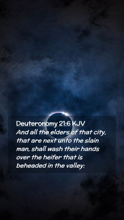 Picture 02 - Deuteronomy 21:6 KJV Mobile Phone Wallpaper - And all the elders of that city, that are next - Mobile Bible Verse Wallpaper
