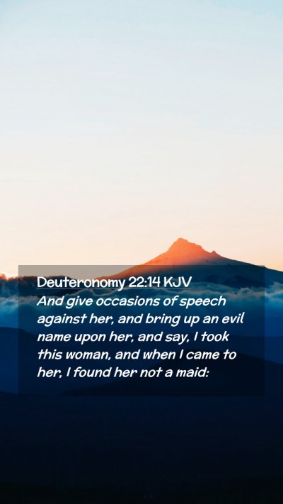 Picture 02 - Deuteronomy 22:14 KJV Mobile Phone Wallpaper - And give occasions of speech against her, and - Mobile Bible Verse Wallpaper