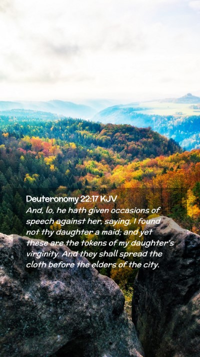 Picture 02 - Deuteronomy 22:17 KJV Mobile Phone Wallpaper - And, lo, he hath given occasions of speech - Mobile Bible Verse Wallpaper