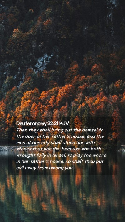 Picture 02 - Deuteronomy 22:21 KJV Mobile Phone Wallpaper - Then they shall bring out the damsel to the door - Mobile Bible Verse Wallpaper