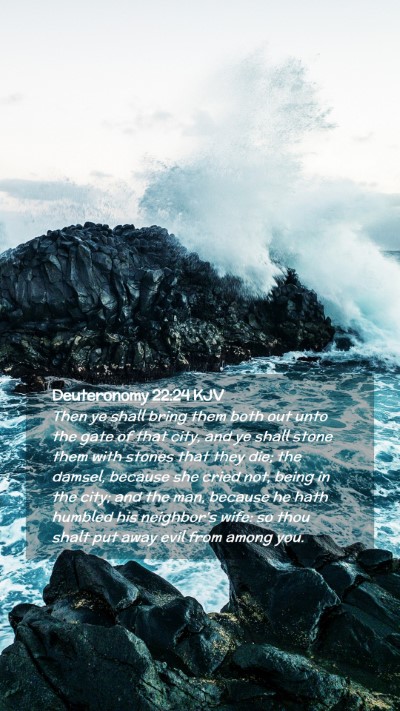 Picture 02 - Deuteronomy 22:24 KJV Mobile Phone Wallpaper - Then ye shall bring them both out unto the gate - Mobile Bible Verse Wallpaper