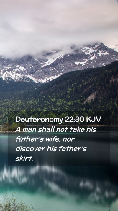 Picture 02 - Deuteronomy 22:30 KJV Mobile Phone Wallpaper - A man shall not take his father's wife, nor - Mobile Bible Verse Wallpaper