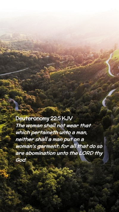 Picture 02 - Deuteronomy 22:5 KJV Mobile Phone Wallpaper - The woman shall not wear that which pertaineth - Mobile Bible Verse Wallpaper