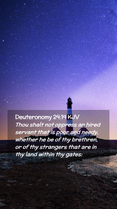 Picture 02 - Deuteronomy 24:14 KJV Mobile Phone Wallpaper - Thou shalt not oppress an hired servant that is - Mobile Bible Verse Wallpaper