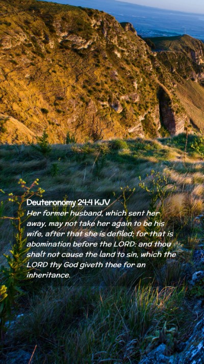 Picture 02 - Deuteronomy 24:4 KJV Mobile Phone Wallpaper - Her former husband, which sent her away, may not - Mobile Bible Verse Wallpaper