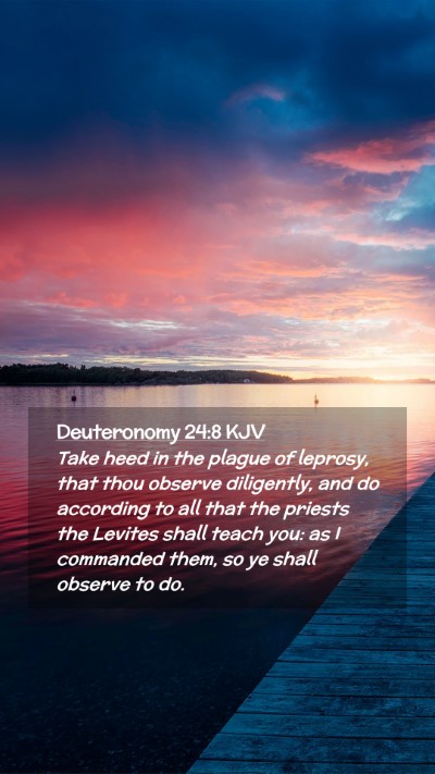 Picture 02 - Deuteronomy 24:8 KJV Mobile Phone Wallpaper - Take heed in the plague of leprosy, that thou - Mobile Bible Verse Wallpaper