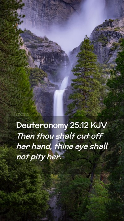 Picture 02 - Deuteronomy 25:12 KJV Mobile Phone Wallpaper - Then thou shalt cut off her hand, thine eye shall - Mobile Bible Verse Wallpaper