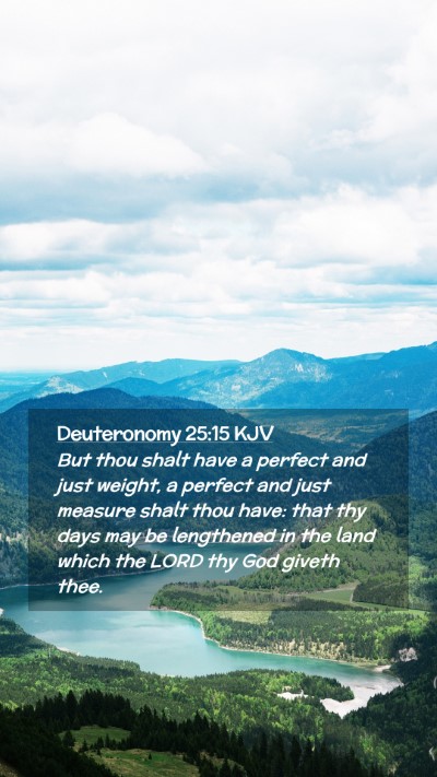 Picture 02 - Deuteronomy 25:15 KJV Mobile Phone Wallpaper - But thou shalt have a perfect and just weight, a - Mobile Bible Verse Wallpaper
