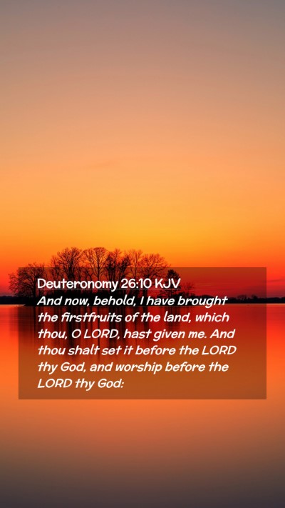 Picture 02 - Deuteronomy 26:10 KJV Mobile Phone Wallpaper - And now, behold, I have brought the firstfruits - Mobile Bible Verse Wallpaper