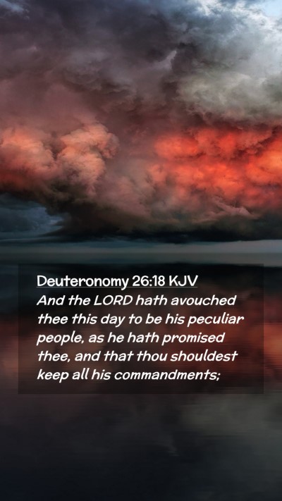 Picture 02 - Deuteronomy 26:18 KJV Mobile Phone Wallpaper - And the LORD hath avouched thee this day to be - Mobile Bible Verse Wallpaper