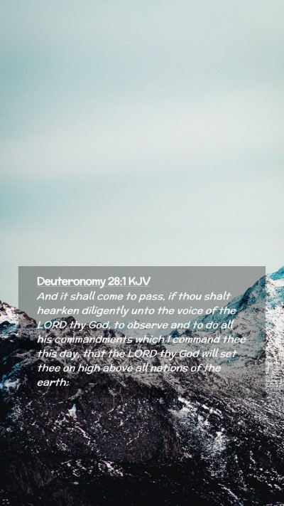 Picture 02 - Deuteronomy 28:1 KJV Mobile Phone Wallpaper - And it shall come to pass, if thou shalt hearken - Mobile Bible Verse Wallpaper