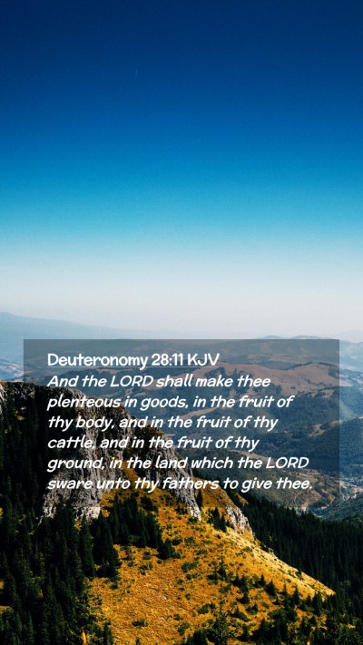 Picture 02 - Deuteronomy 28:11 KJV Mobile Phone Wallpaper - And the LORD shall make thee plenteous in goods, - Mobile Bible Verse Wallpaper