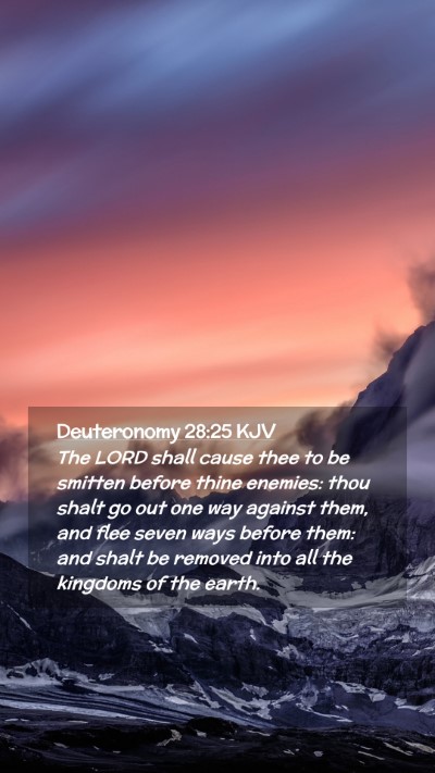 Picture 02 - Deuteronomy 28:25 KJV Mobile Phone Wallpaper - The LORD shall cause thee to be smitten before - Mobile Bible Verse Wallpaper