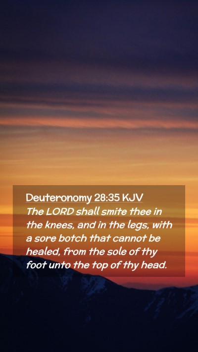 Picture 02 - Deuteronomy 28:35 KJV Mobile Phone Wallpaper - The LORD shall smite thee in the knees, and in - Mobile Bible Verse Wallpaper