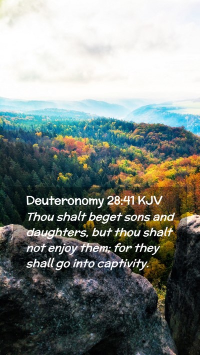 Picture 02 - Deuteronomy 28:41 KJV Mobile Phone Wallpaper - Thou shalt beget sons and daughters, but thou - Mobile Bible Verse Wallpaper