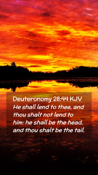Picture 02 - Deuteronomy 28:44 KJV Mobile Phone Wallpaper - He shall lend to thee, and thou shalt not lend to - Mobile Bible Verse Wallpaper