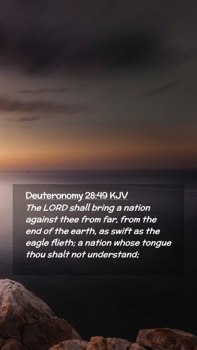 Picture 02 - Deuteronomy 28:49 KJV Mobile Phone Wallpaper - The LORD shall bring a nation against thee from - Mobile Bible Verse Wallpaper