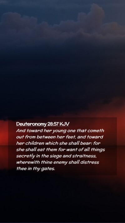 Picture 02 - Deuteronomy 28:57 KJV Mobile Phone Wallpaper - And toward her young one that cometh out from - Mobile Bible Verse Wallpaper