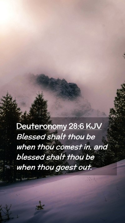 Picture 02 - Deuteronomy 28:6 KJV Mobile Phone Wallpaper - Blessed shalt thou be when thou comest in, and - Mobile Bible Verse Wallpaper