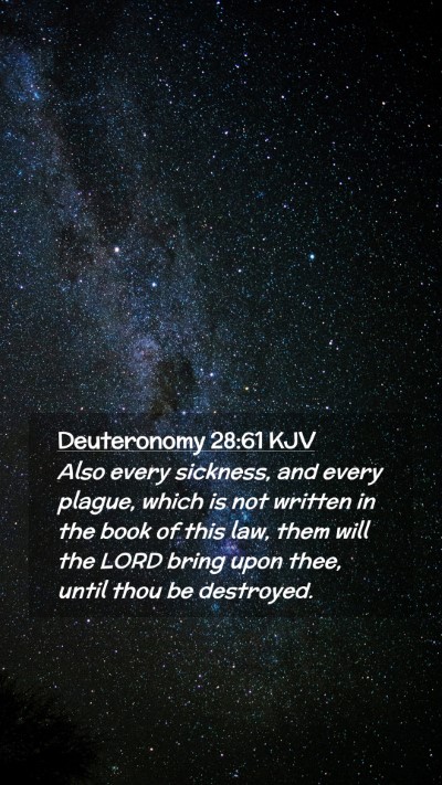 Picture 02 - Deuteronomy 28:61 KJV Mobile Phone Wallpaper - Also every sickness, and every plague, which is - Mobile Bible Verse Wallpaper