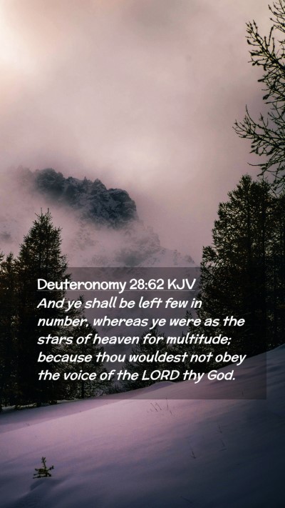 Picture 02 - Deuteronomy 28:62 KJV Mobile Phone Wallpaper - And ye shall be left few in number, whereas ye - Mobile Bible Verse Wallpaper