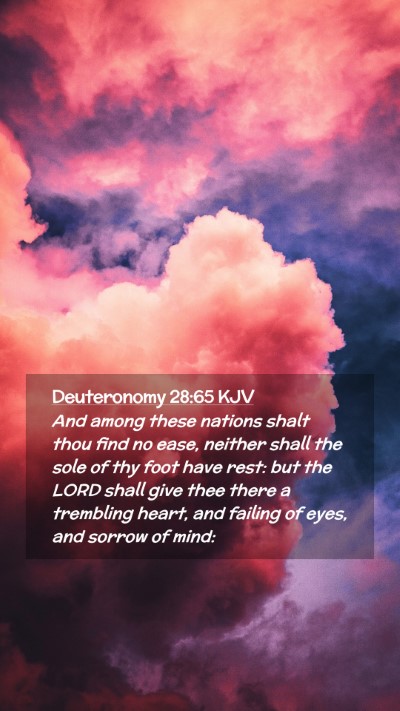 Picture 02 - Deuteronomy 28:65 KJV Mobile Phone Wallpaper - And among these nations shalt thou find no ease, - Mobile Bible Verse Wallpaper