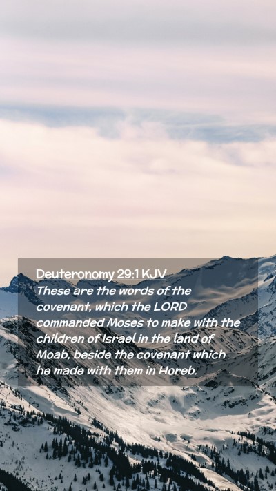 Picture 02 - Deuteronomy 29:1 KJV Mobile Phone Wallpaper - These are the words of the covenant, which the - Mobile Bible Verse Wallpaper