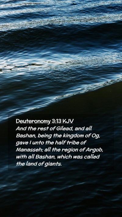Picture 02 - Deuteronomy 3:13 KJV Mobile Phone Wallpaper - And the rest of Gilead, and all Bashan, being the - Mobile Bible Verse Wallpaper