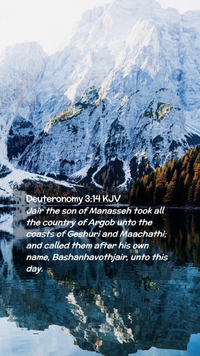 Picture 02 - Deuteronomy 3:14 KJV Mobile Phone Wallpaper - Jair the son of Manasseh took all the country of - Mobile Bible Verse Wallpaper