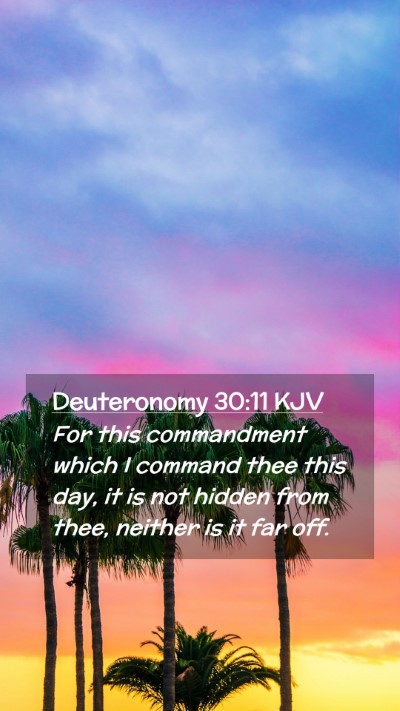 Picture 02 - Deuteronomy 30:11 KJV Mobile Phone Wallpaper - For this commandment which I command thee this - Mobile Bible Verse Wallpaper