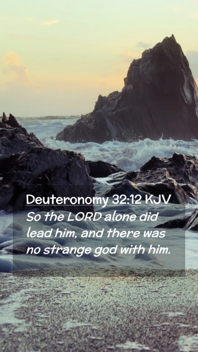 Picture 02 - Deuteronomy 32:12 KJV Mobile Phone Wallpaper - So the LORD alone did lead him, and there was no - Mobile Bible Verse Wallpaper