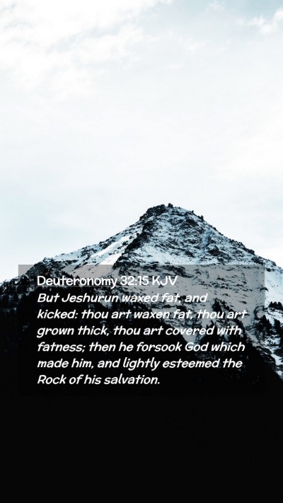 Picture 02 - Deuteronomy 32:15 KJV Mobile Phone Wallpaper - But Jeshurun waxed fat, and kicked: thou art - Mobile Bible Verse Wallpaper