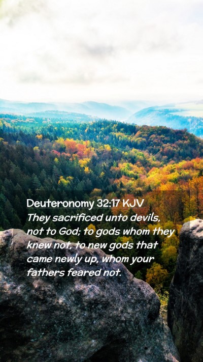 Picture 02 - Deuteronomy 32:17 KJV Mobile Phone Wallpaper - They sacrificed unto devils, not to God; to gods - Mobile Bible Verse Wallpaper